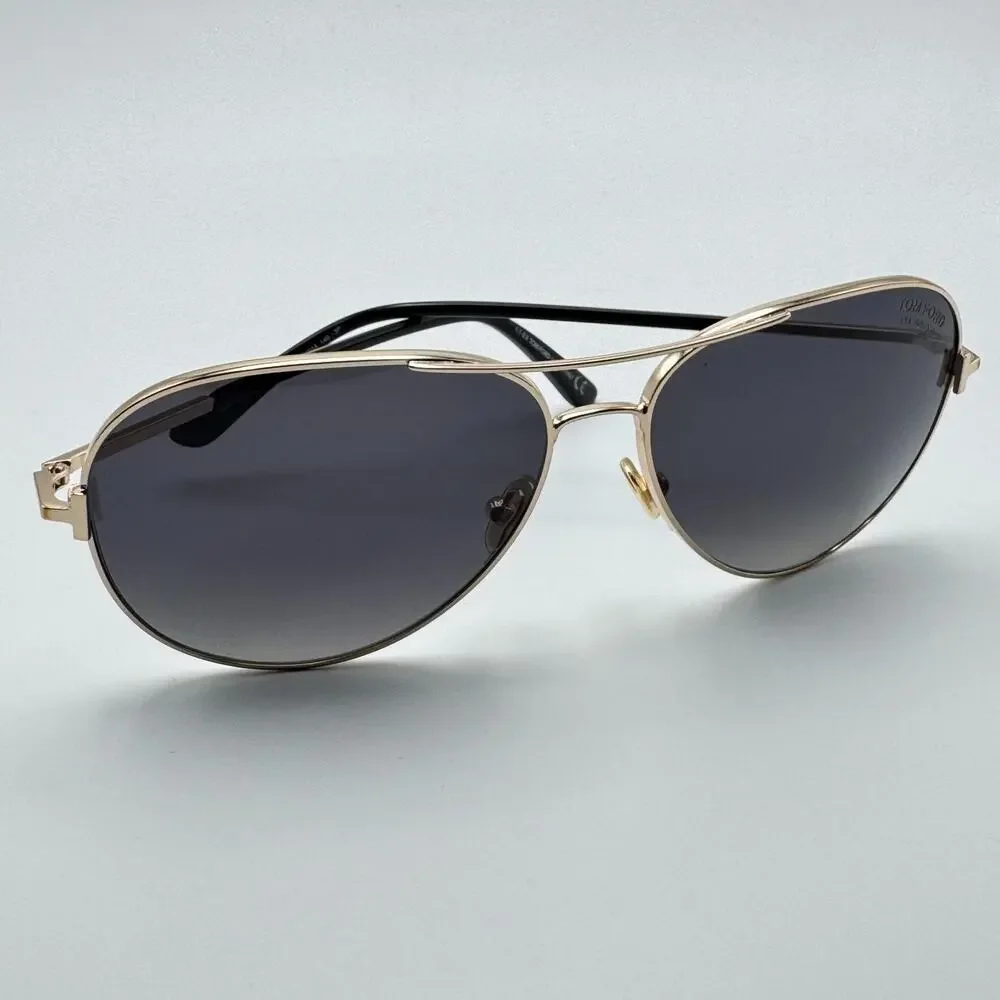 Tom Ford Sunglasses Clark TF823 28D Rose Gold Aviator Polarized Gray Lens 59mm